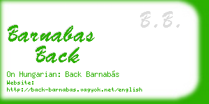 barnabas back business card